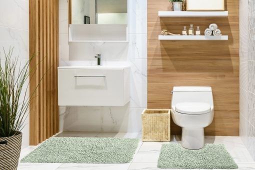 New Edge Blinds Tumble Twist Collection Pure Cotton 2pc Bath set in Green - Size: 50 cm x 80 cm - image 1