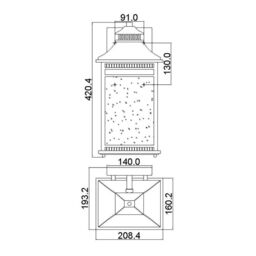 Netlighting Livingston 3 Light Large Coastal Wall Lantern Imperial Bronze Finish E14 - thumbnail 2