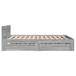 Berkfield Home Bed Frame with Headboard without Mattress Grey Sonoma 120x190 cm Small Double - thumbnail 6