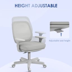 VINSETTO Office Chair, 360 Degree Swivel Desk Chair with Wheels, Grey - thumbnail 5
