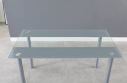 KOSY KOALA Glass Grey Rectangle Dining Table Dining Room Kitchen Furniture - thumbnail 1