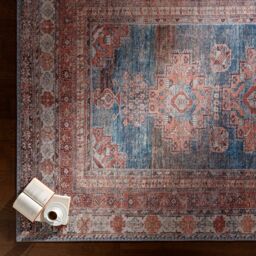 Livabliss Colin-Washable Brown Grey Blue Traditionnal Vintage Boho Living Dining Rug in Pink - Size: 160 cm x 220 cm - thumbnail 7