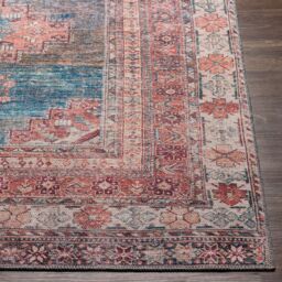 Livabliss Colin-Washable Brown Grey Blue Traditionnal Vintage Boho Living Dining Rug in Pink - Size: 160 cm x 220 cm - thumbnail 5