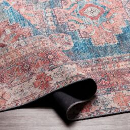 Livabliss Colin-Washable Brown Grey Blue Traditionnal Vintage Boho Living Dining Rug in Pink - Size: 160 cm x 220 cm - thumbnail 4