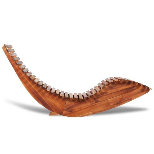Berkfield Home Rocking Sun Lounger Acacia Wood in Brown - image 1