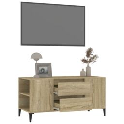 Berkfield Home TV Cabinet Sonoma Oak 102x44.5x50 cm Engineered Wood in Brown - thumbnail 5