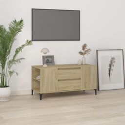 Berkfield Home TV Cabinet Sonoma Oak 102x44.5x50 cm Engineered Wood in Brown - thumbnail 1