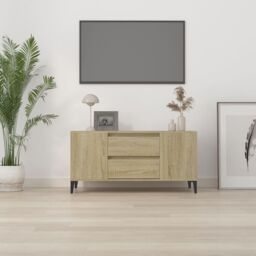 Berkfield Home TV Cabinet Sonoma Oak 102x44.5x50 cm Engineered Wood in Brown - thumbnail 3