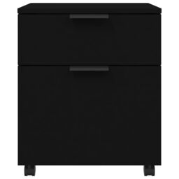 Berkfield Home Mobile File Cabinet with Wheels Black 45x38x54cm Engineered Wood - Size: 45 x 38 x 54 cm - thumbnail 5