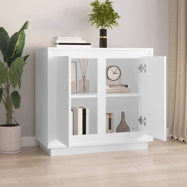 Berkfield Home Sideboard White 80x34x75 cm Engineered Wood - Size: 80 x 34 x 75 cm - image 1