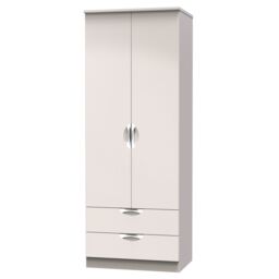 Ready Assembled 2 U Holborn 2 Door 2 Drawer Wardrobe (Ready Assembled) in Taupe - thumbnail 3