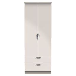 Ready Assembled 2 U Holborn 2 Door 2 Drawer Wardrobe (Ready Assembled) in Taupe - thumbnail 1