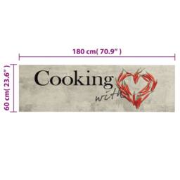 Berkfield Home Kitchen Rug Washable Peper Cooking 60x180 cm Velvet in Grey - thumbnail 5