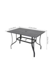 Living and Home Garden Metal Slatted Coffee Table with 4 Rattan Chairs in Black - Size: Large - thumbnail 5
