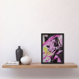 "Artery8 Cyberpunk Woman Portrait Hot Pink Modern Framed Art Print - Size: W12"" x H16""" - thumbnail 4