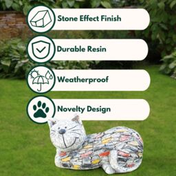 Marco Paul Unique Resin Garden Ornaments Outdoor Cat Statue - thumbnail 4