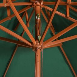 Berkfield Home Double Decker Parasol 270x270 cm Wooden Pole Green - thumbnail 5