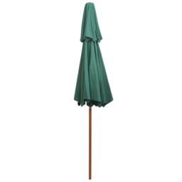 Berkfield Home Double Decker Parasol 270x270 cm Wooden Pole Green - thumbnail 4