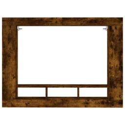 Berkfield Home TV Cabinet Smoked Oak 152x22x113 cm Engineered Wood in Brown - Size: 152 x 22 x 113 cm - thumbnail 4