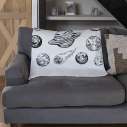 Benjamin Tate Design Set of space objects planets, stars Designer Blanket in Natural - Size: 120 cm x 150 cm - thumbnail 2