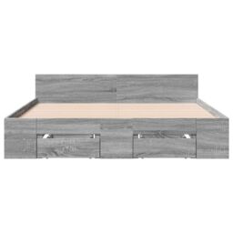 Berkfield Home Bed Frame with Drawers without Mattress Grey Sonoma 120x190 cm Small Double - thumbnail 4