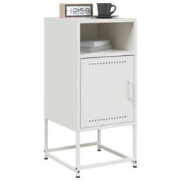 Berkfield Home Bedside Cabinets 2 pcs White 36x39x78 cm Steel - Size: 36 x 39 x 78 cm - thumbnail 4