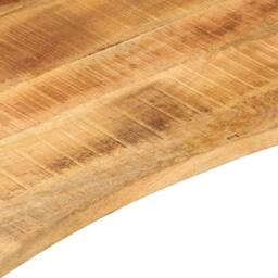 Berkfield Home Beautiful Desk Top with Curve 80x60x2.5 cm Solid Wood Rough Mango in Brown - thumbnail 7