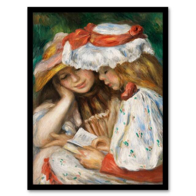 Artery8 Pierre Auguste Renoir Framed Wall Art Print Two Girls Reading - Size: A4 - image 1