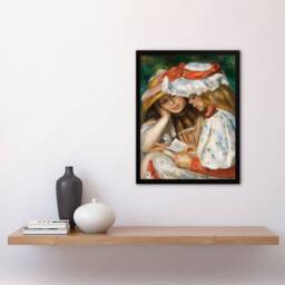 Artery8 Pierre Auguste Renoir Framed Wall Art Print Two Girls Reading - Size: A4 - thumbnail 2