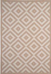 THE RUGS Outdoor Indoor Geometric Diamond Rug Beige Ivory Weather Resistant - Size: 200 cm x 290 cm - thumbnail 2