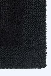 Homescapes Luxury Bath Mat Set Reversible 1600GSM 100% Cotton 2 Pc w. Pedestal Mat in Black - thumbnail 4
