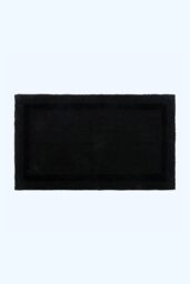Homescapes Luxury Bath Mat Set Reversible 1600GSM 100% Cotton 2 Pc w. Pedestal Mat in Black - thumbnail 2