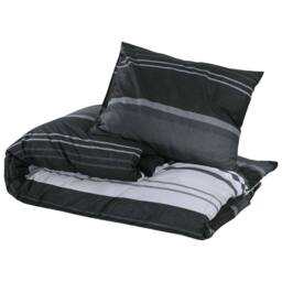 Berkfield Home Elegant Duvet Cover Set Black & White 140x200 cm Cotton - thumbnail 1