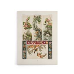 "Artery8 Chinese Patterns of Birds & Flowers Racinet Canvas Wall Art in White - Size: W18"" x H24""" - thumbnail 1