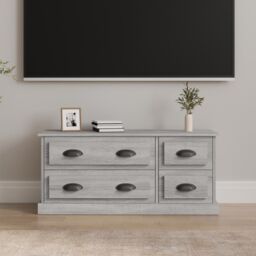 Berkfield Home TV Cabinet Grey Sonoma 100x35.5x45 cm Engineered Wood - thumbnail 1