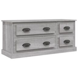 Berkfield Home TV Cabinet Grey Sonoma 100x35.5x45 cm Engineered Wood - thumbnail 2