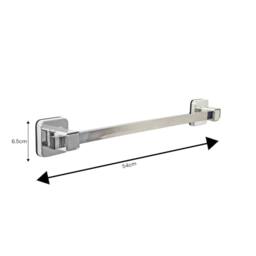 Showerdrape Pushloc Chrome Steel Suction Wall 540mm Towel Rail & Mounting Squares in Silver - thumbnail 5
