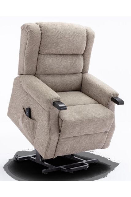 More4Homes Ashfield Electric Fabric Dual Motor Rise Recliner Lift Mobility Chair in Light Brown - image 1