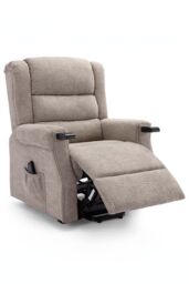 More4Homes Ashfield Electric Fabric Dual Motor Rise Recliner Lift Mobility Chair in Light Brown - thumbnail 3