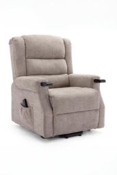 More4Homes Ashfield Electric Fabric Dual Motor Rise Recliner Lift Mobility Chair in Light Brown - thumbnail 2
