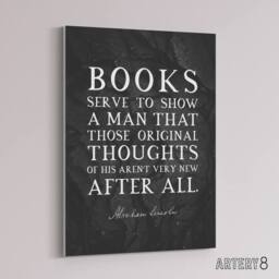 "Artery8 Abraham Lincoln Books Slate Quote Canvas Wall Art Print in Grey - Size: W18"" x H24""" - thumbnail 2