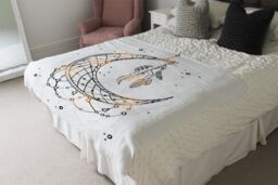 Benjamin Tate Design Dream Catcher With Crescent Moon Blanket in Natural - Size: 120 cm x 150 cm - thumbnail 3