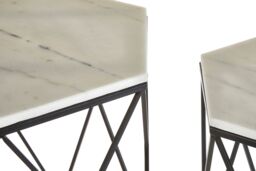 Orsina Industrial Design Set Of Two Hexagonal Side Tables, Versatile Table For Livingroom, Everyday Use Lounge Table in White - thumbnail 3