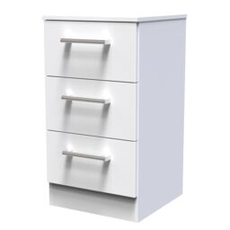 Swift Devon 3 Piece Bedroom Set (Wardrobe, Chest & Bedside) in White Matt - Ready Assembled - thumbnail 5
