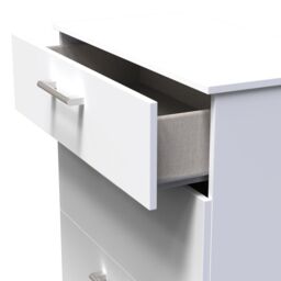 Swift Devon 3 Piece Bedroom Set (Wardrobe, Chest & Bedside) in White Matt - Ready Assembled - thumbnail 4