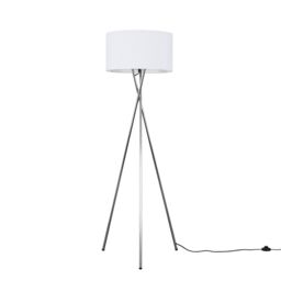 ValueLights Camden Polished Chrome Tripod Floor Lamp with White Drum Lamp Shade - thumbnail 6