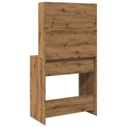 Berkfield Home Dressing Table with LED Artisan Oak 74.5x40x141 cm in Brown - thumbnail 7