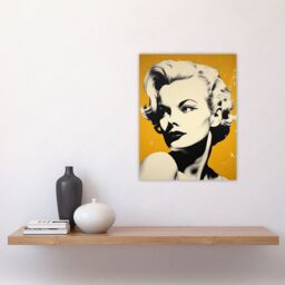 Artery8 Blonde On Mustard A Stylish Modern Black White Photo Of A Woman On Yellow Unframed Wall Art Print Poster Home Decor Premium - thumbnail 4