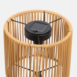 OHS Rattan Solar Floor Lamp Cordless Outdoor Garden Light Auto Sensor in Natural - thumbnail 7