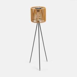 OHS Rattan Solar Floor Lamp Cordless Outdoor Garden Light Auto Sensor in Natural - thumbnail 6
